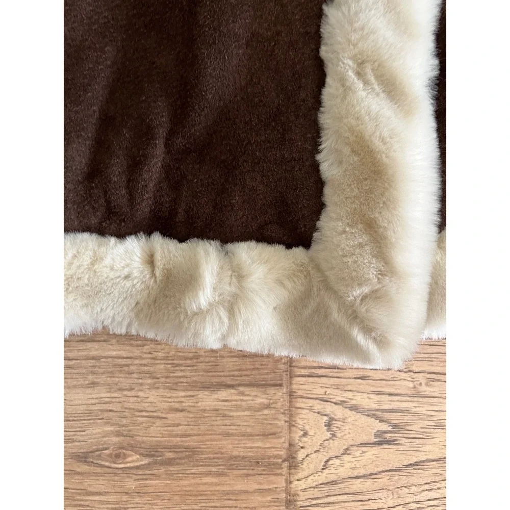 Vintage Wilsons Suede Leather Coat Womens L Brown Faux Fur Trim Hooded Excellent